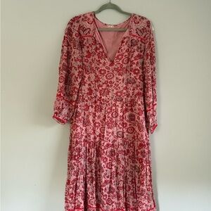 Billabong Pink Floral Long Sleeve Maxi Dress